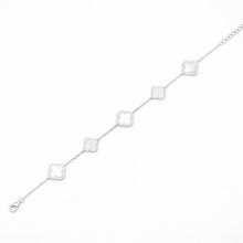 Load image into Gallery viewer, Mother of Pearl and CZ Clover Bracelet