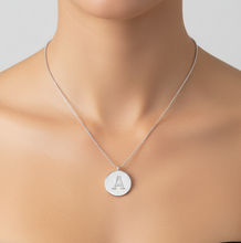 Load image into Gallery viewer, Cubic Zirconia Letter Disc Necklace
