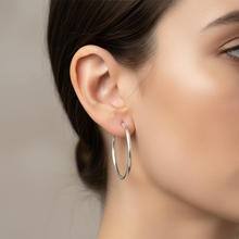 Load image into Gallery viewer, Sterling Silver Hoop Earrings 3mm x 50mm
