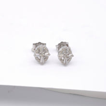 Load image into Gallery viewer, Sterling Silver Oval Cross Cz Stud Earrings
