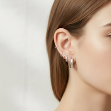 Load image into Gallery viewer, Sterling Silver Rounded Huggie Earrings 14mm
