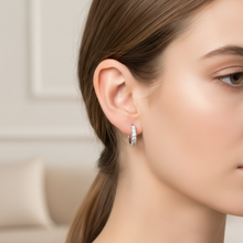 Load image into Gallery viewer, Sterling Silver Cz Huggie Earrings
