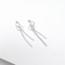 Load image into Gallery viewer, Sterling Silver Ball and Curb Chain Hanging Earrings 47mm
