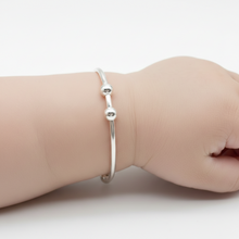 Load image into Gallery viewer, Sterling Silver Baby Bangle with 2 Balls
