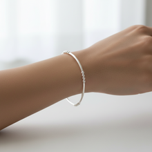 Load image into Gallery viewer, Sterling Silver Stretchy Ball and Bangle Bracelet
