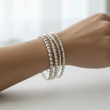 Load image into Gallery viewer, Sterling Silver Stretchy Ball and Bangle Bracelet
