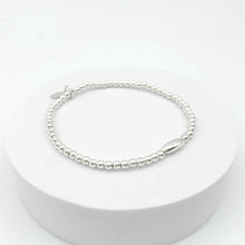 Load image into Gallery viewer, Sterling Silver Stretchy Single Barrel Ball Bracelet
