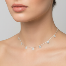 Load image into Gallery viewer, Sterling Silver Square Charm Necklace
