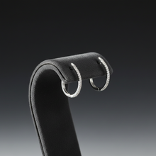 Load image into Gallery viewer, Sterling Silver Oval Hoop Cz Earrings
