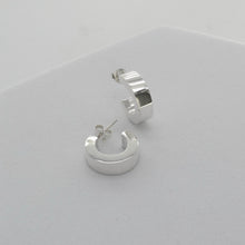 Load image into Gallery viewer, Sterling Silver Boxy Hoop Earrings 5mm x 15mm

