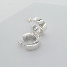 Load image into Gallery viewer, Sterling Silver Boxy Hoop Earrings 6mm x 18mm

