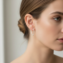 Load image into Gallery viewer, Sterling Silver Knotted Hoop Earrings 1.5mm x 30mm
