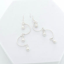 Load image into Gallery viewer, Sterling Silver Dangling Ball and Twisted Wire Earrings
