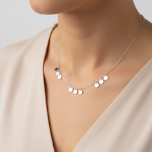 Load image into Gallery viewer, Sterling Silver Nine Disks Charm Necklace

