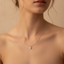 Load image into Gallery viewer, Curb and Link Chain Heart Charm Necklace
