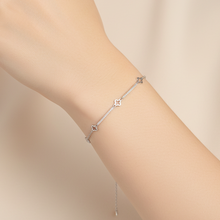 Load image into Gallery viewer, Open Clover Cubic Zirconia Bracelet
