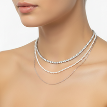 Load image into Gallery viewer, Sterling Silver Tennis 2mm Cz Necklace
