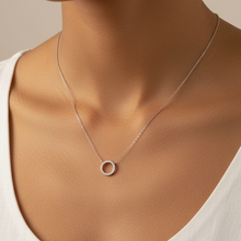 Load image into Gallery viewer, Sterling Silver Cz Circle Necklace 12mm
