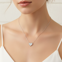 Load image into Gallery viewer, Sterling Silver Cz Heart Necklace 15mm

