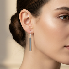 Load image into Gallery viewer, Sterling Silver Long Barrel Earrings 5mm x 40mm
