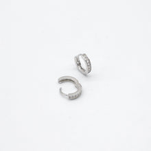 Load image into Gallery viewer, Sterling Silver Cz Huggie Earrings 2mm x 12mm
