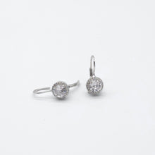 Load image into Gallery viewer, Sterling Silver Halo Cz Hanging Earrings 20mm
