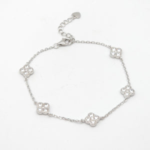 Cubic Zirconia Floral Bracelet