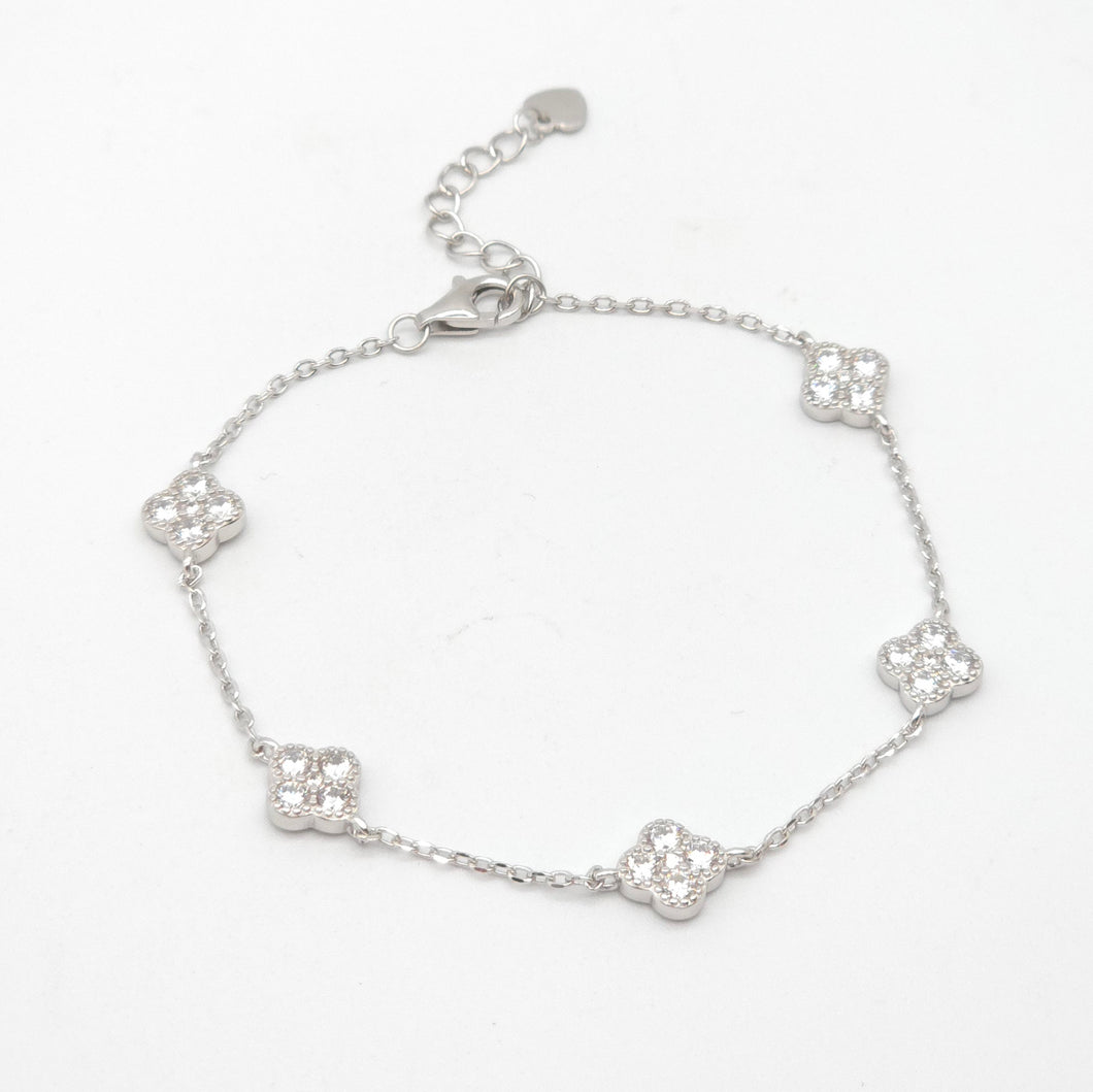 Cubic Zirconia Floral Bracelet