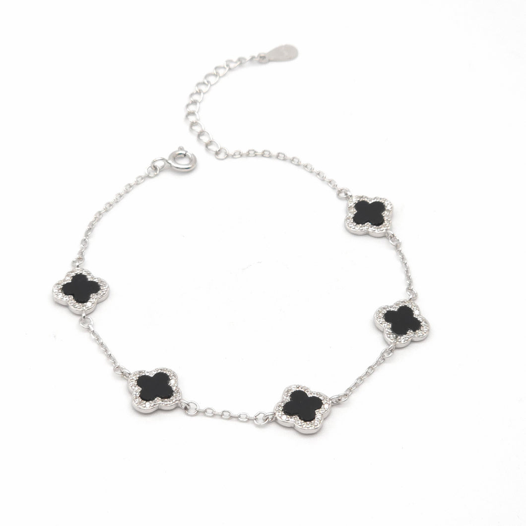5 Clover Agate Cz Bracelet