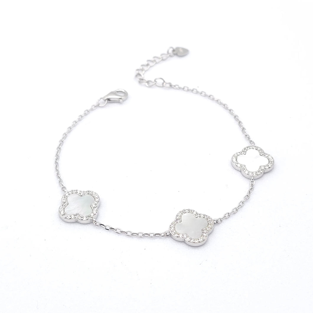 3 Floral Mother of Pearl Bracelet