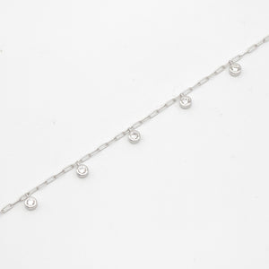 Link Cubic Zirconia Dangle Bracelet