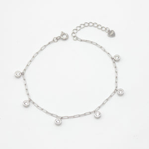 Link Cubic Zirconia Dangle Bracelet