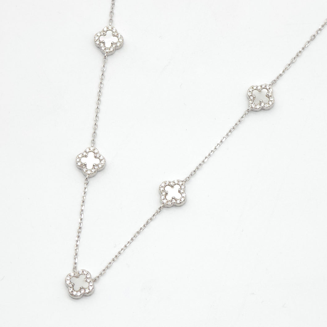 Mother of Pearl Floral Double-sided Necklace