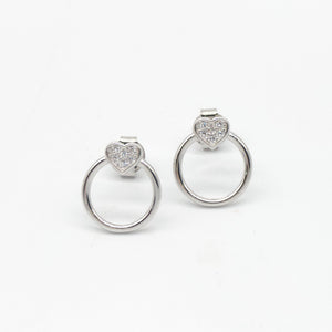 Heart Circle Earrings