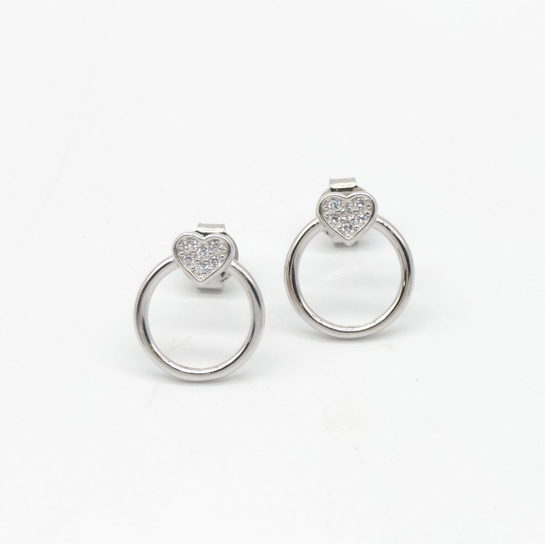 Heart Circle Earrings