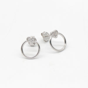 Heart Circle Earrings