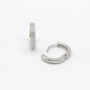 Pave Cubic Zirconia Hoop Earrings