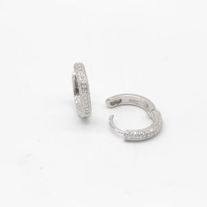 Pave Cubic Zirconia Hoop Earrings