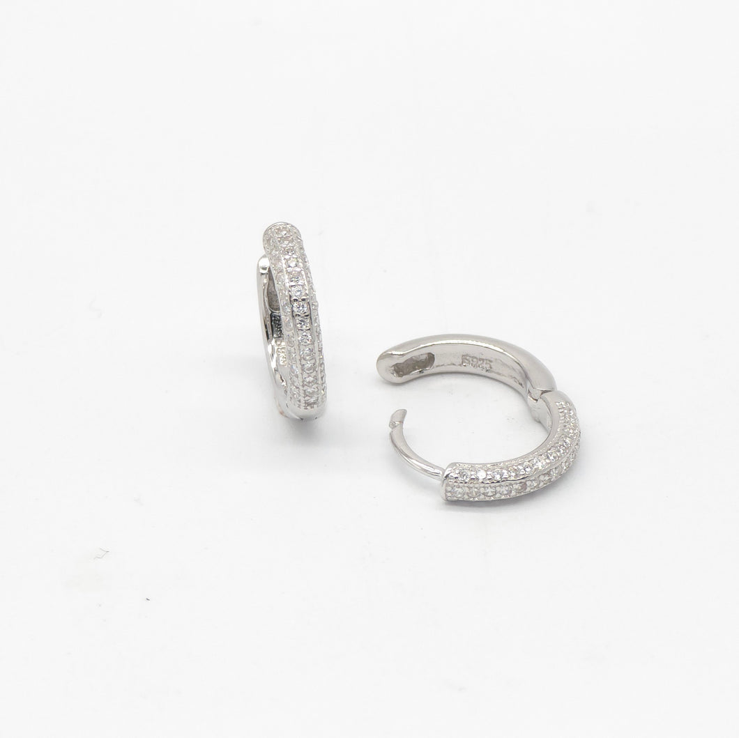 Pave Cubic Zirconia Hoop Earrings