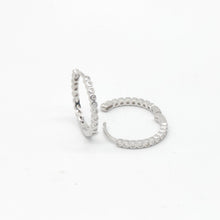 Load image into Gallery viewer, Sterling Silver Bezel Cz Huggie Earrings 18mm
