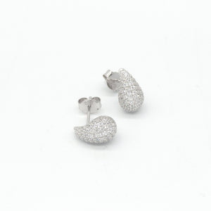 Teardrop Cz Stud Earrings