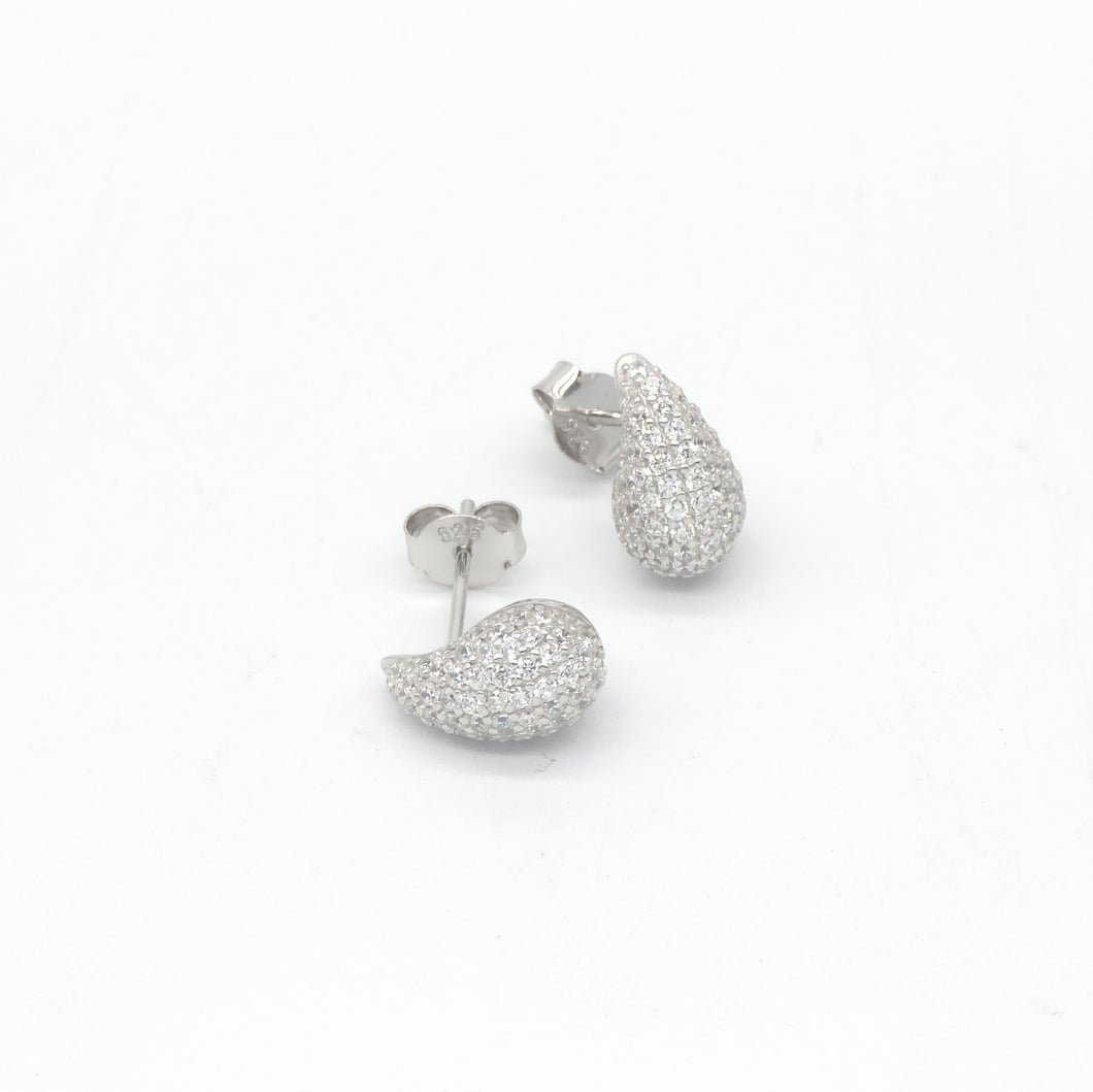 Teardrop Cz Stud Earrings