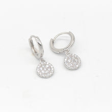 Load image into Gallery viewer, Pave Circle Huggie Earrings
