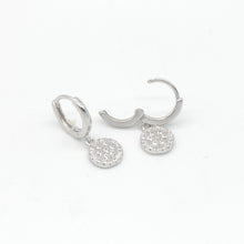 Load image into Gallery viewer, Pave Circle Huggie Earrings
