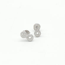 Load image into Gallery viewer, Sterling Silver Infinity Pave Cz Stud Earrings
