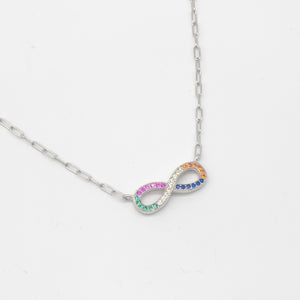 Multicolor Infinity Link Necklace