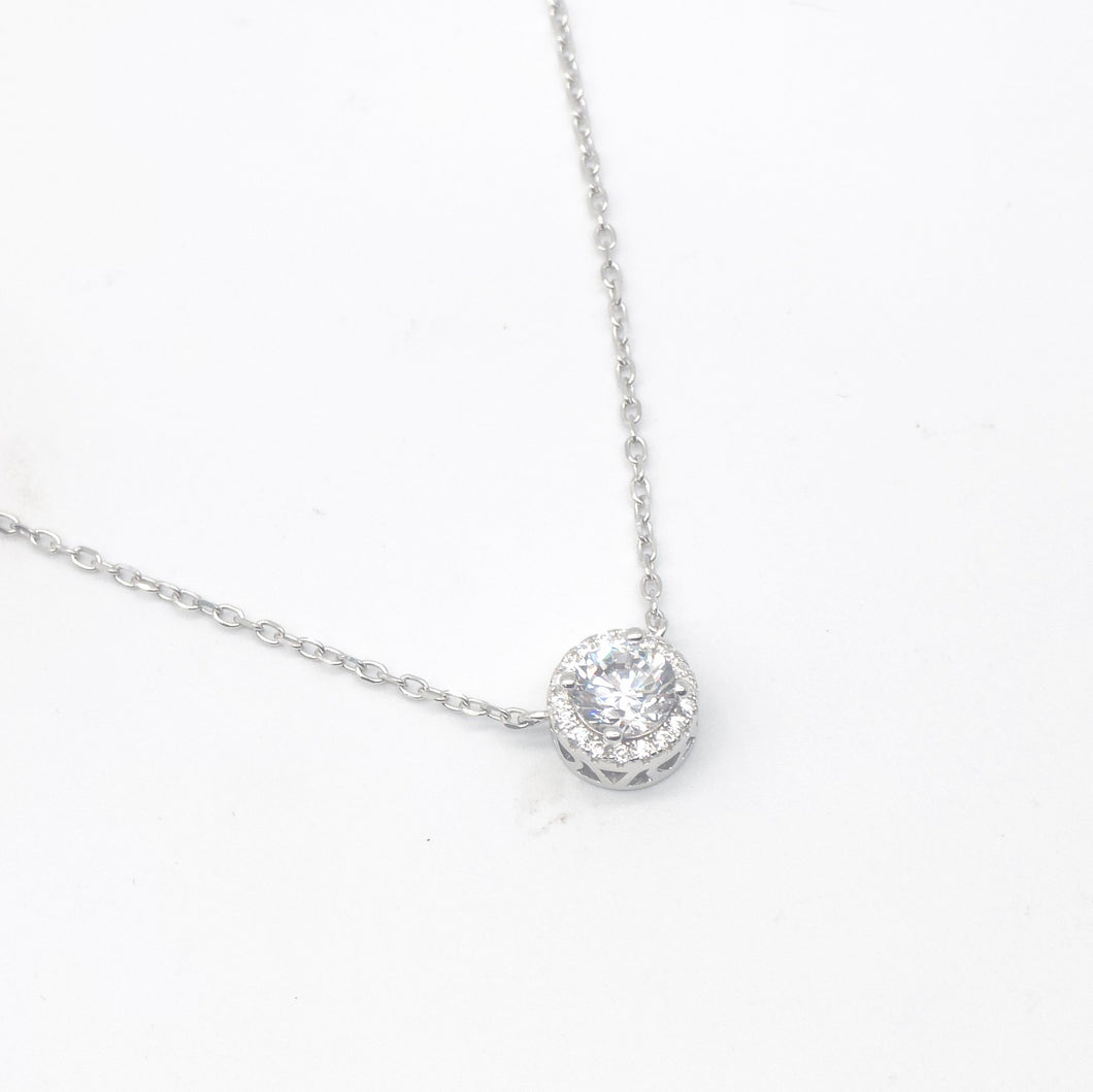 Halo Cz Necklace