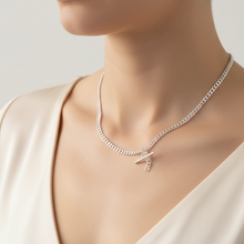 Load image into Gallery viewer, Sterling Silver Curb Chain with T-Bar Necklace
