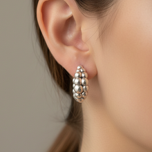 Load image into Gallery viewer, Sterling Silver Ball Hoop Earrings

