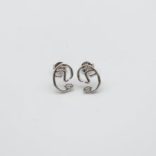 Load image into Gallery viewer, Sterling Silver Abstract Face Stud Earrings

